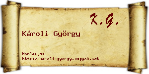 Károli György névjegykártya