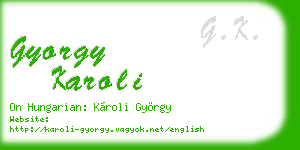 gyorgy karoli business card