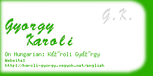 gyorgy karoli business card